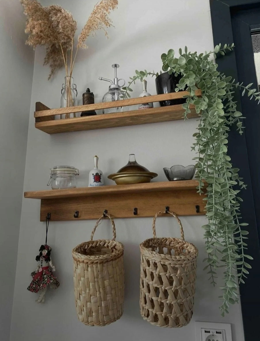 Ahşap Baharatlık Kahve Köşesi Askılık terek rustik aksesuar minimalist ahşap raf