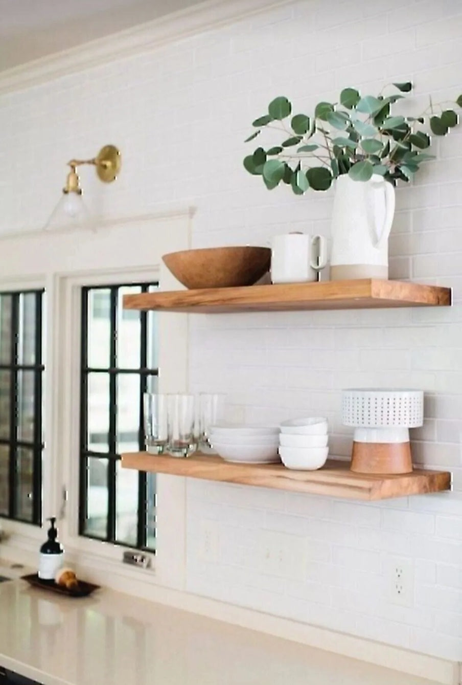 70cm 2li Masif Duvar Rafı Kütüphane Kitaplık Banyo Ve Mutfak Düzenleyici rustik ahşap raf