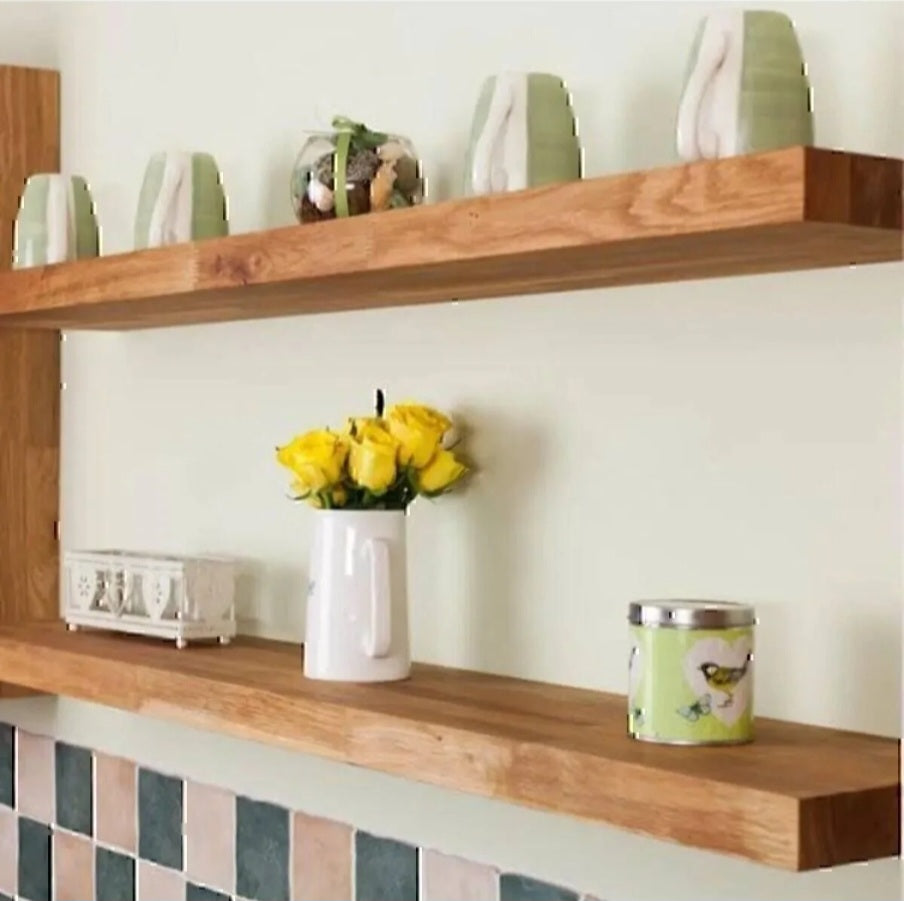 70cm 2li Masif Duvar Rafı Kütüphane Kitaplık Banyo Ve Mutfak Düzenleyici rustik ahşap raf