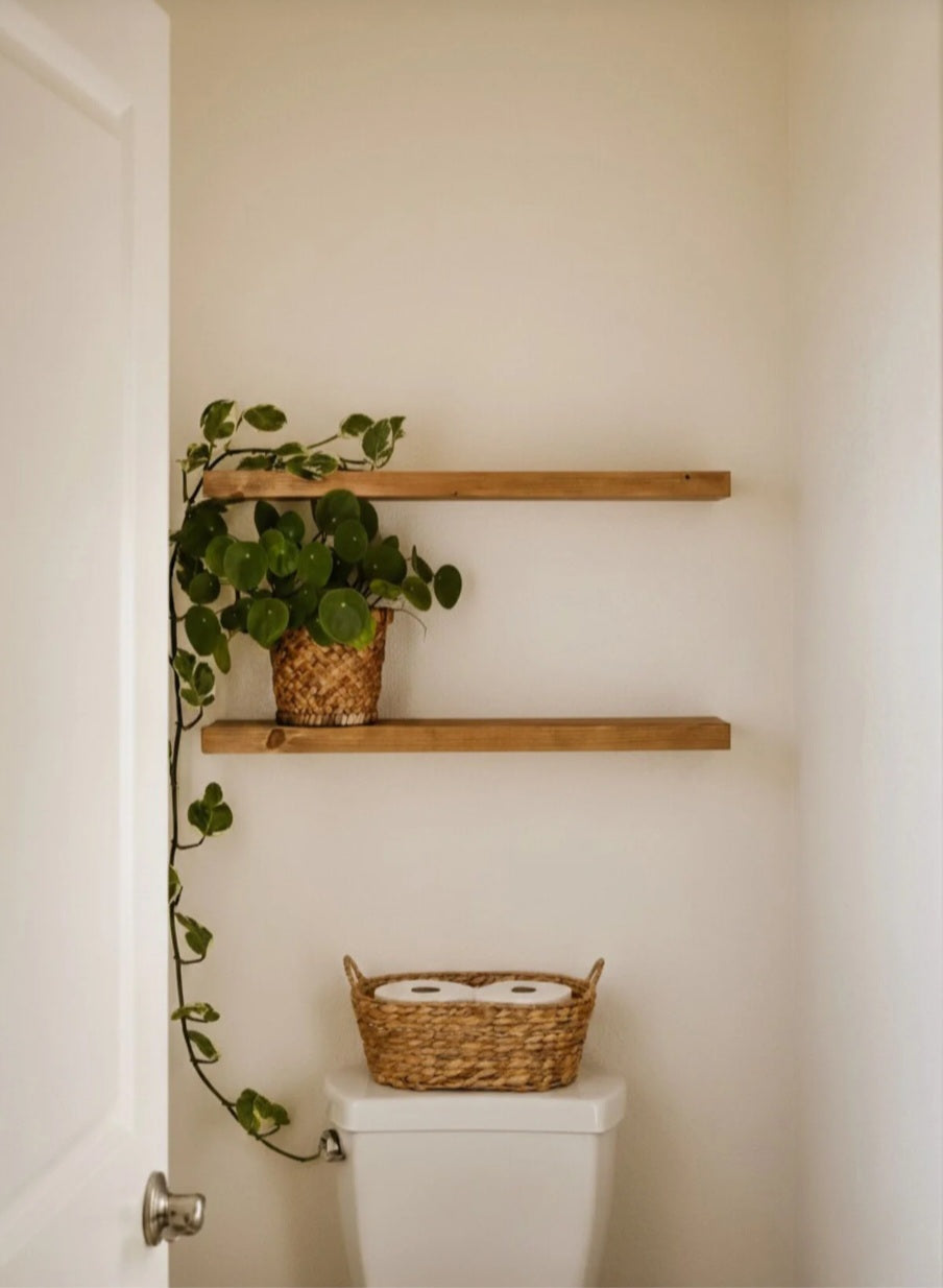 70cm 2li Masif Duvar Rafı Kütüphane Kitaplık Banyo Ve Mutfak Düzenleyici rustik ahşap raf