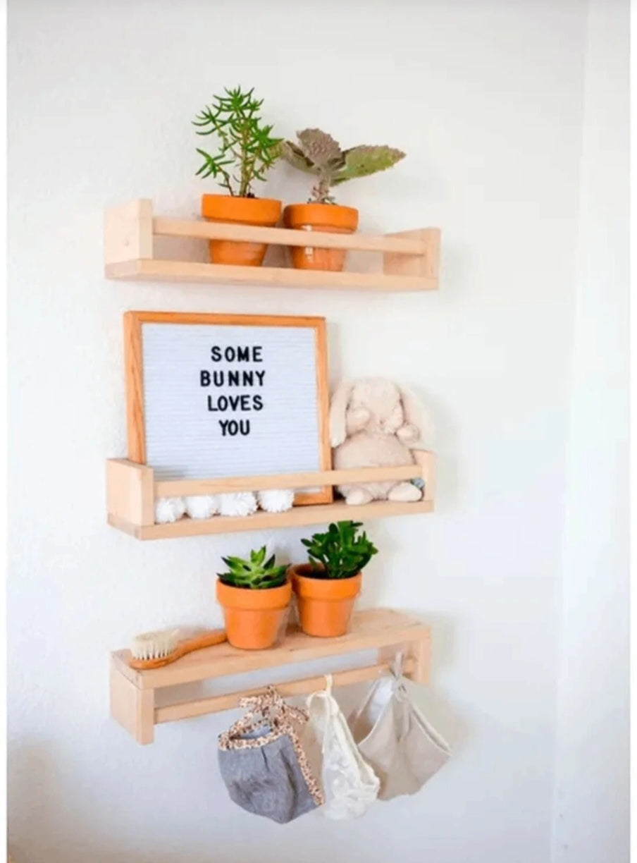 2'li set Montessori Kitaplık Duvar Rafı Bebek Çocuk Odası Ahşap Kitaplık minimalist raf